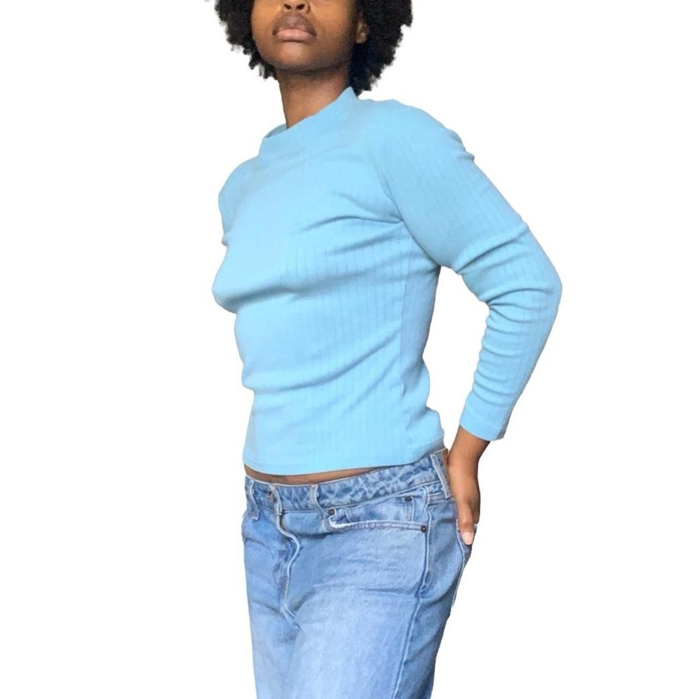 Blue Long Sleeve Top